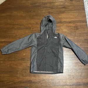 north face boys  gray rain jacket wind breaker size LG never worn